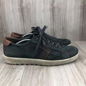 Ecco Sneakers Mens EU 47 Blue Nubuck Leather Lace Up Shoes